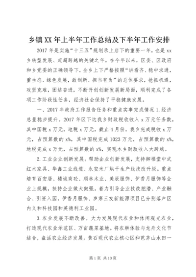 乡镇某年上半年工作总结及下半年工作安排.docx