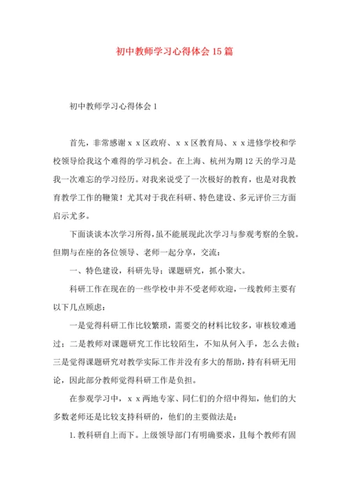 初中教师学习心得体会15篇.docx