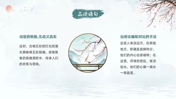 蓝色古风水墨一滴水经过丽江语文课堂教学PPT语文课件