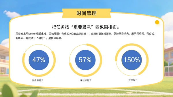 蓝黄色3D风开学季,新学年规划PPT模版