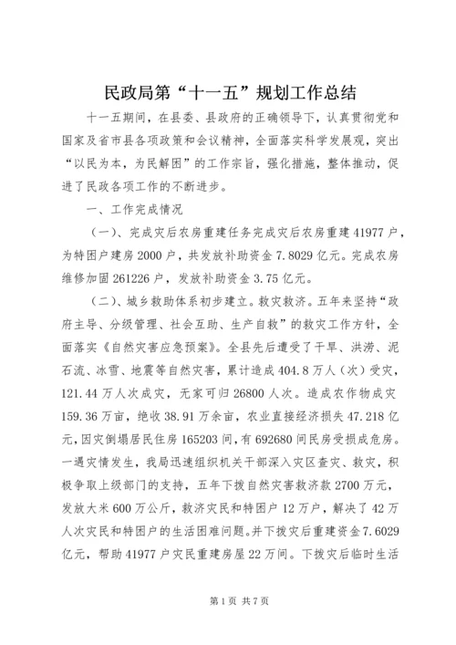 民政局第“十一五”规划工作总结.docx