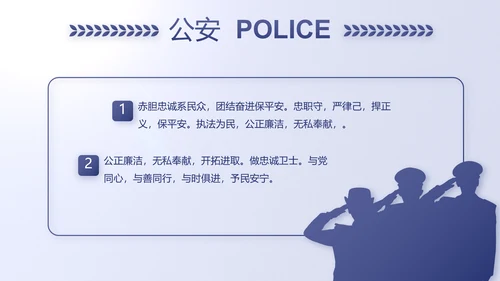 蓝色民警警察公安工作计划动态PPT