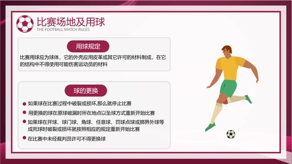 暗红简约风足球比赛规则讲解模板