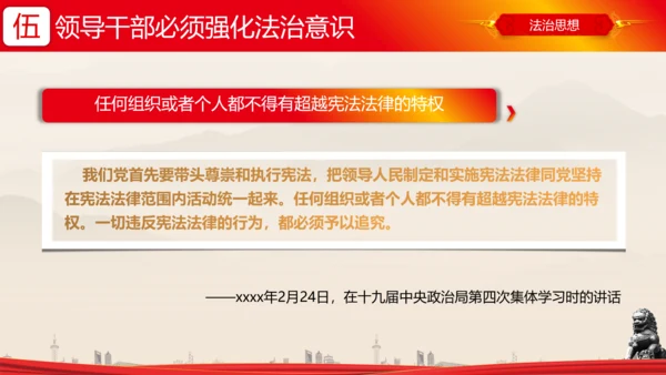 全面依法治国的领导法治思想ppt模板