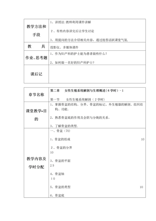 妇产科护理学教案.docx