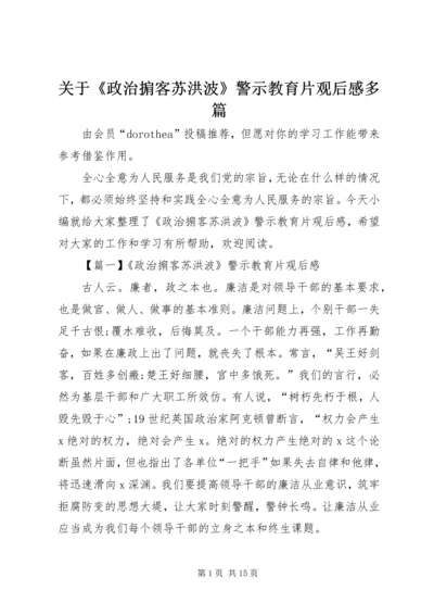 关于《政治掮客苏洪波》警示教育片观后感多篇.docx