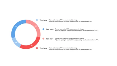 彩色简约扁平PPT环形图