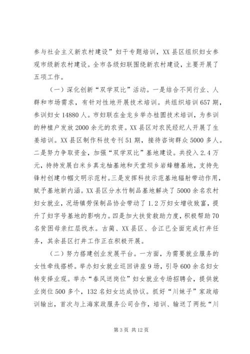 妇联新农村建设现场会上的讲话.docx