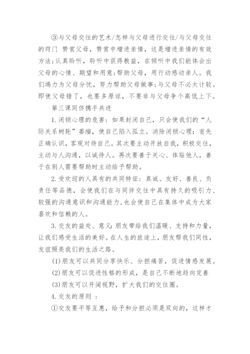 八年级上册政治思维导图及复习纲要.docx