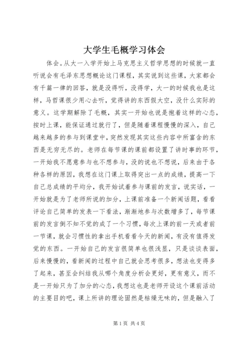 大学生毛概学习体会.docx