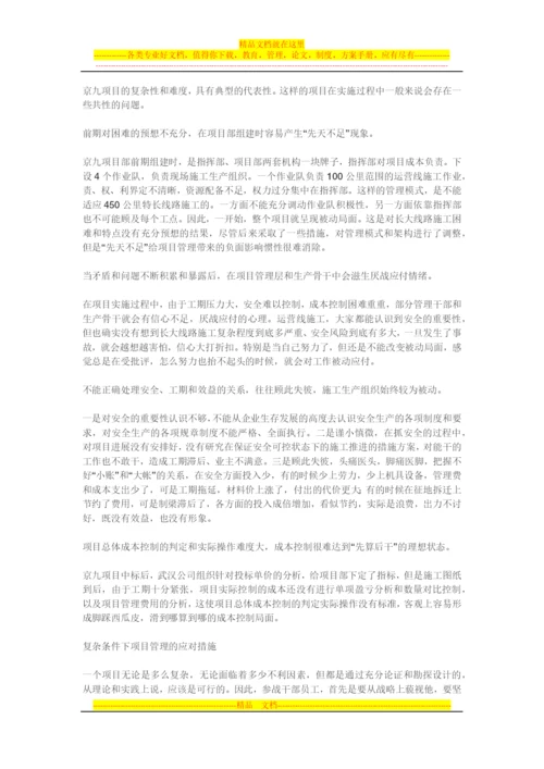 复杂条件下项目管理存在的问题及应对措施.docx