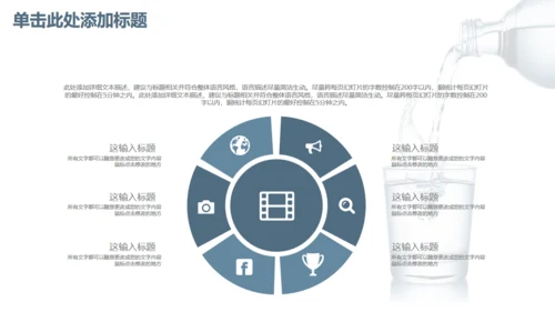 商务简约健康饮用水通用PPT模板