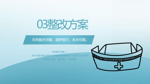 蓝色医疗护士进修总结汇报动态PPT