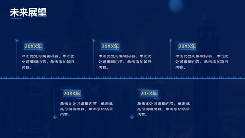 蓝金风格公司年会企业舞台商务大气通用PPT模板