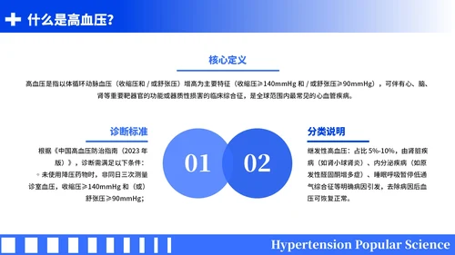 蓝色简约风全国高血压日科普PPT模板