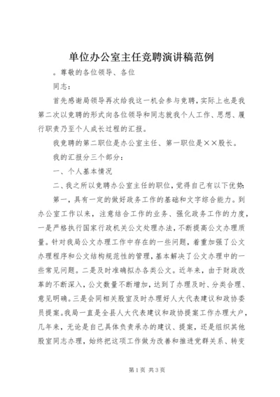 单位办公室主任竞聘演讲稿范例.docx