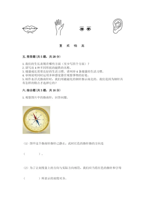 教科版二年级下册科学期末测试卷word版.docx