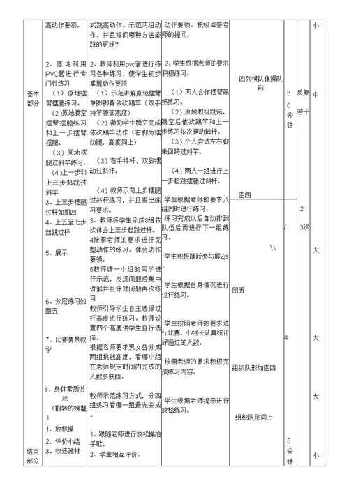 体育与健康单元教学计划