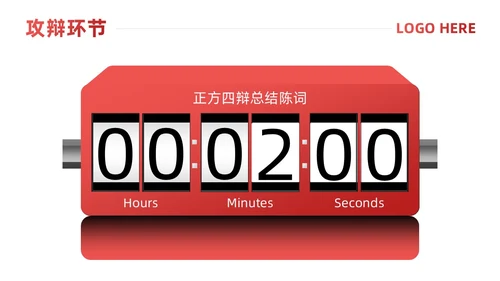 红色简约风辩论赛流程及规则课件