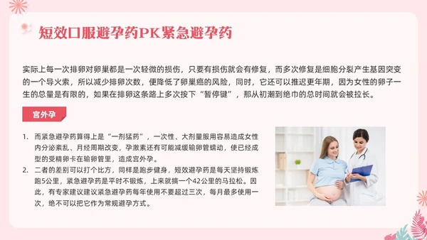 粉色简约关注女性生殖健康科学避孕PPT模板宣传PPT动态PP世界避孕日