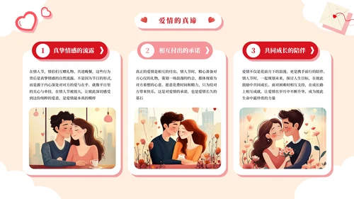 插画可爱风浪漫情人节活动策划PPT模板