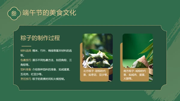 绿色中国风端午节宣传介绍主题班会PPT