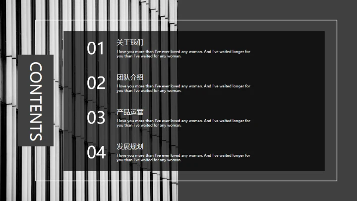黑白欧美风各类型通用PPT模板