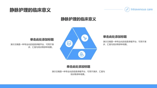 蓝色商务风静脉护理个案汇报PPT模板