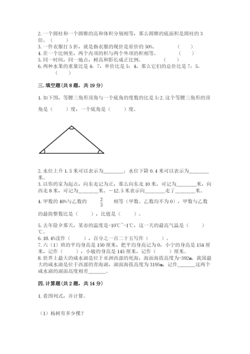 大同市新荣区六年级下册数学期末测试卷一套.docx