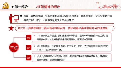 新时代弘扬学习红船精神党校党建党政党建党课支部团委学习模板