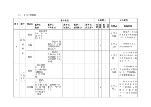 人教版数学一年级上册第四单元《11—20 的认识》单元教学整体设计