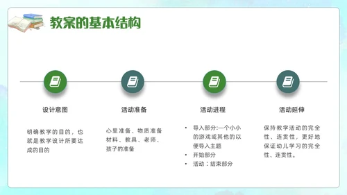 蓝色水彩幼儿园教案书写培训PPT课件