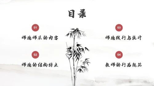 红色简约风教师职业道德课件教师培训