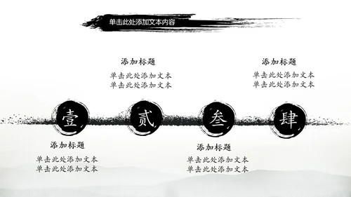 古典画轴画卷中国风水墨动态PPT模板