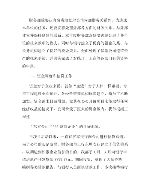 财务领导工作总结