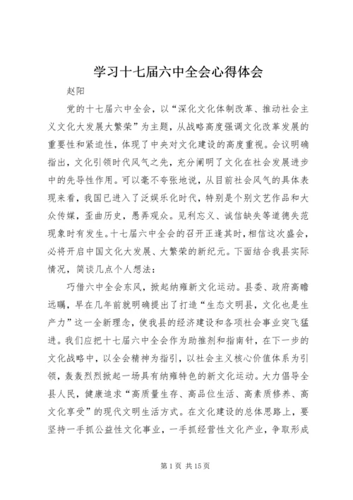 学习十七届六中全会心得体会 (6).docx