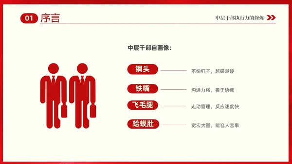 红色大气中层干部培训之执行力培训课件PPT