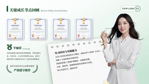 绿色简约风个人介绍PPT模板