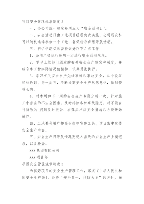 项目安全管理规章制度.docx