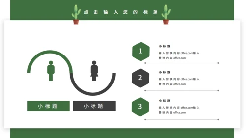 绿色简约仙人掌岗位竞聘通用PPT模板
