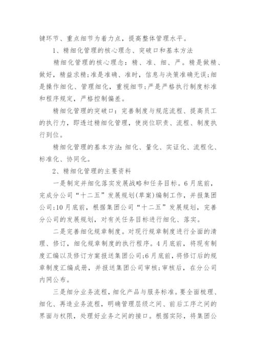 工程项目部精细化管理实施方案.docx