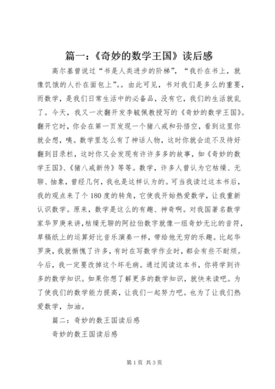 篇一：《奇妙的数学王国》读后感.docx