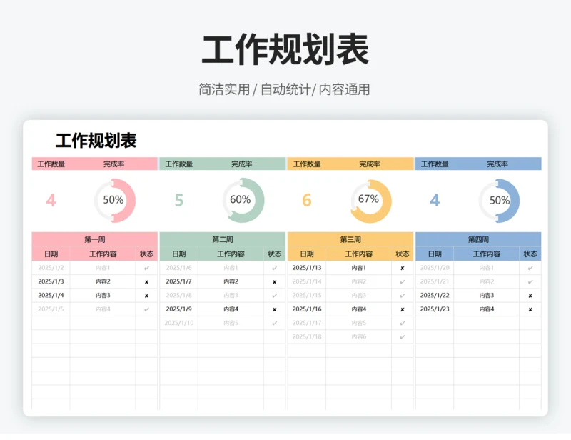 月工作计划规划表