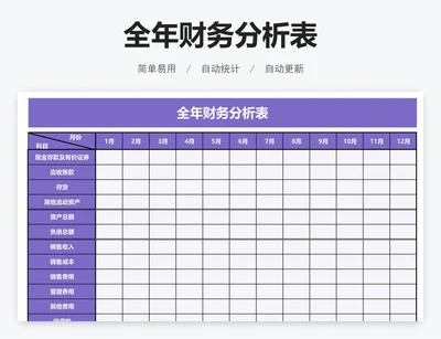 全年财务分析表