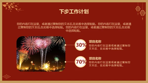 虎年春节过年新年工作总结通用PPT模板
