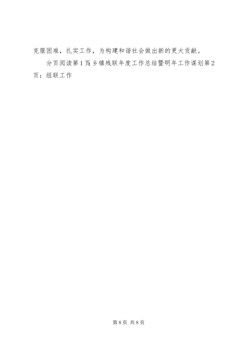 乡镇残联年度工作总结暨明年工作谋划.docx