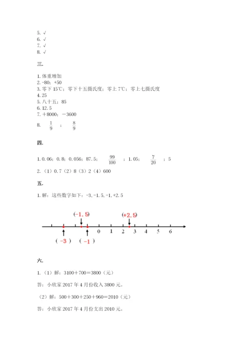 西师大版六年级数学下学期期末测试题精品（预热题）.docx