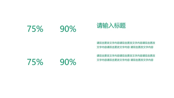 绿色扁平风简约总结汇报PPT模板