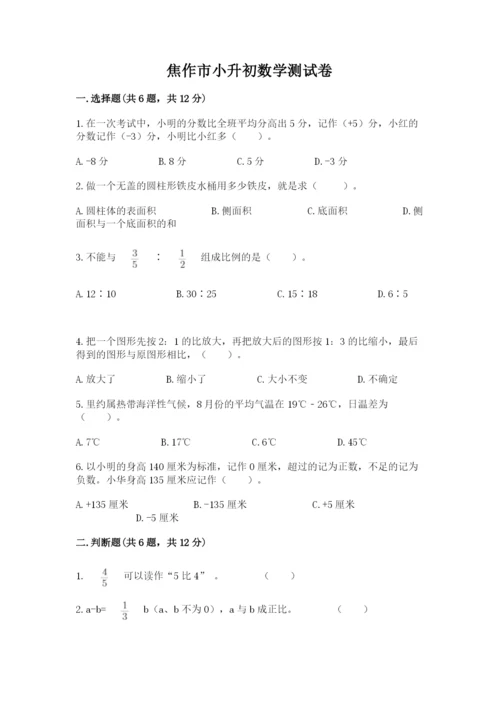 焦作市小升初数学测试卷一套.docx