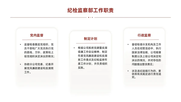 红色简约线条商务基层纪检业务培训PPT模板员工培训